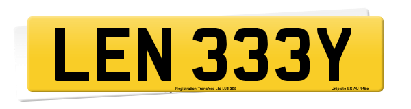 Registration number LEN 333Y